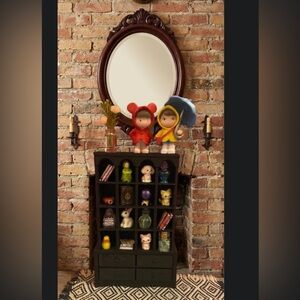 Decorative Figurine Set with Red and Yellow Raincoat Characters Dollhouse